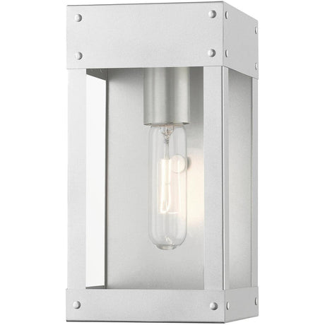 Barrett 1 Light Outdoor Sconce in Satin Nickel with Nickel Candle (20871-81)