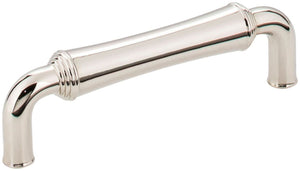 Jeffrey Alexander 537NI 96 mm Center-to-Center Polished Nickel Barrel Bremen 2 Cabinet Pull