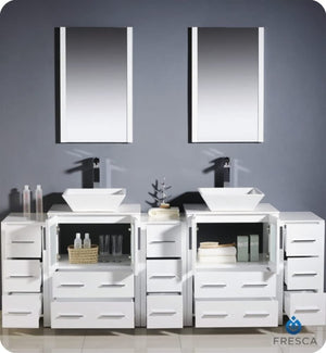 Fresca FCB62-72WH Fresca Torino 72" White Modern Bathroom Cabinets