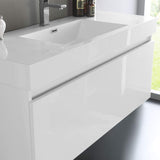 Fresca FVN8011WH Fresca Mezzo 48" White Wall Hung Modern Bathroom Vanity w/ Medicine Cabinet