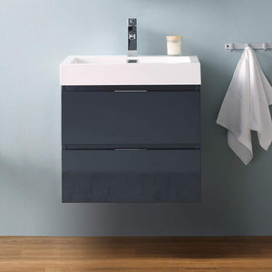 Fresca FCB8324GG-I Fresca Valencia 24" Dark Slate Gray Wall Hung Modern Bathroom Vanity
