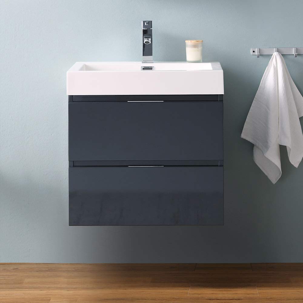 Fresca FCB8324GO-I Fresca Valencia 24" Gray Oak Wall Hung Modern Bathroom Vanity