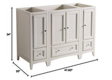 Fresca FCB20-122412AW Fresca Oxford 48" Antique White Traditional Bathroom Cabinets