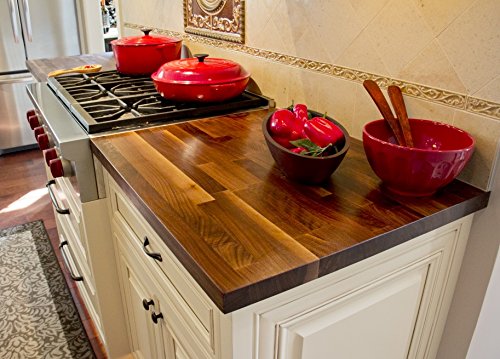 John Boos WALKCT-BL13327-O Blended Walnut Butcher Block Countertop - 1-1/2" Thick, 133"L x 27"W, Natural Oil