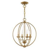 Livex Lighting 40914-05 Transitional Four Light Mini Chandelier/Ceiling Mount from Arabella Collection Finish, Polished Chrome
