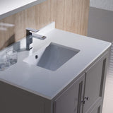 Fresca FVN2036GR Fresca Oxford 36" Gray Traditional Bathroom Vanity