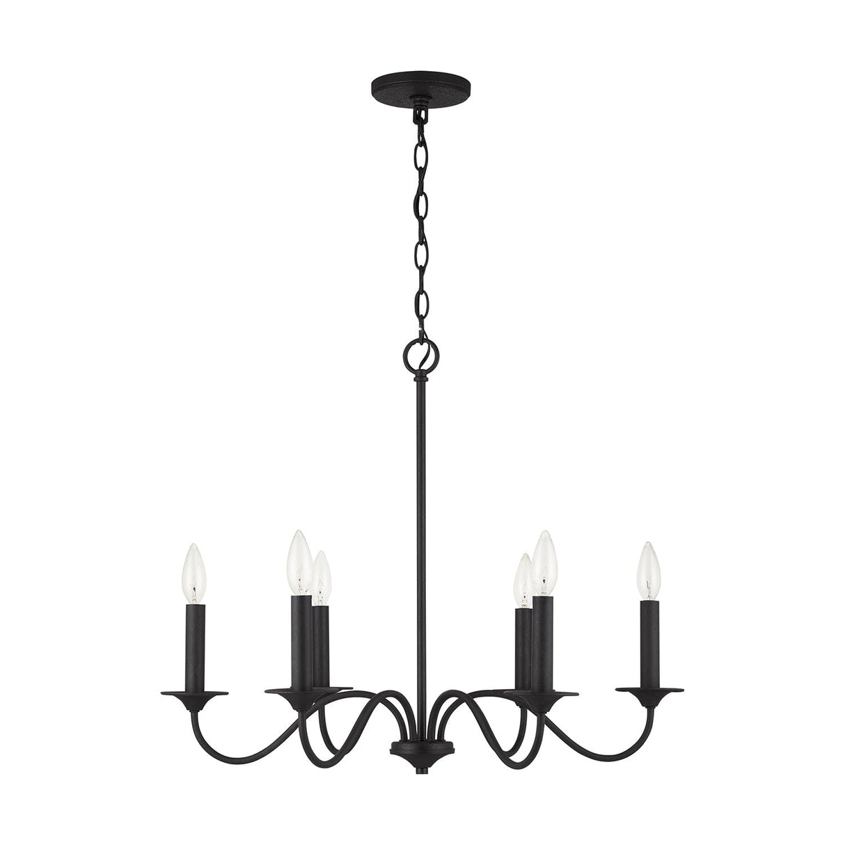 Capital Lighting 437261BI Vincent 6 Light Chandelier Black Iron