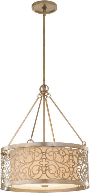 Feiss F2537-4SLP Arabesque 4 Bulb Silver Leaf Patina Chandelier
