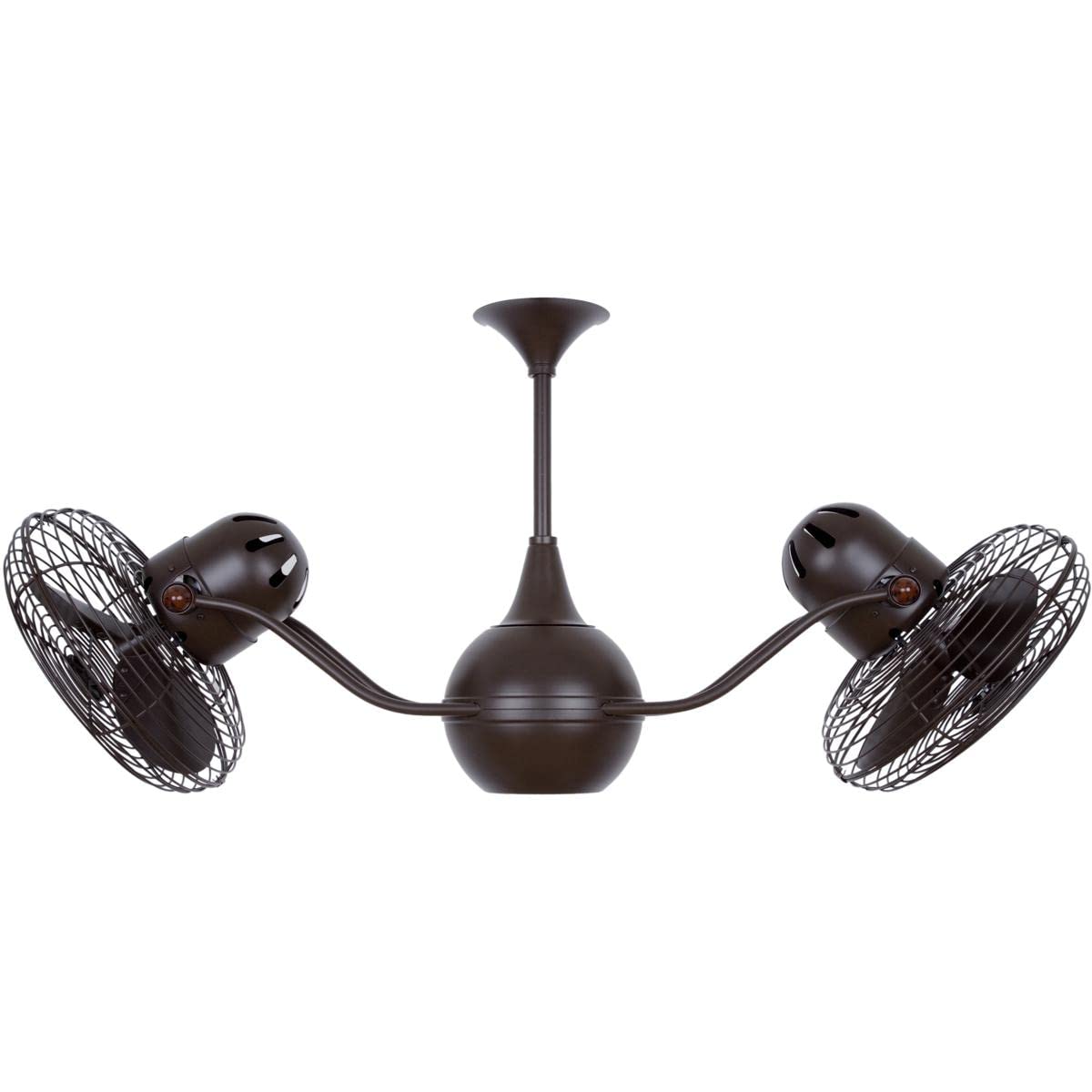 Matthews Fan VB-BZZT-MTL Vent-Bettina 360° dual headed rotational ceiling fan in bronzette finish with metal blades.