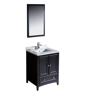 Fresca FVN2024ES Fresca Oxford 24" Espresso Traditional Bathroom Vanity