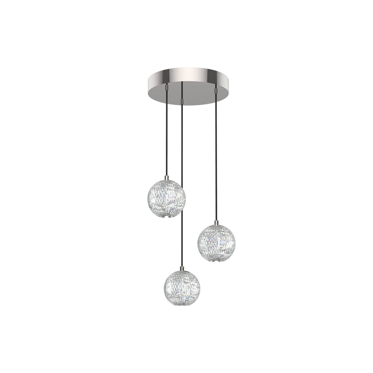 Alora MP321203NB MARNI LED 3 LIGHT MULTI PENDANT NATURAL BRASS 13W 120VAC WITH LED DRIVER 3000K 90CRI