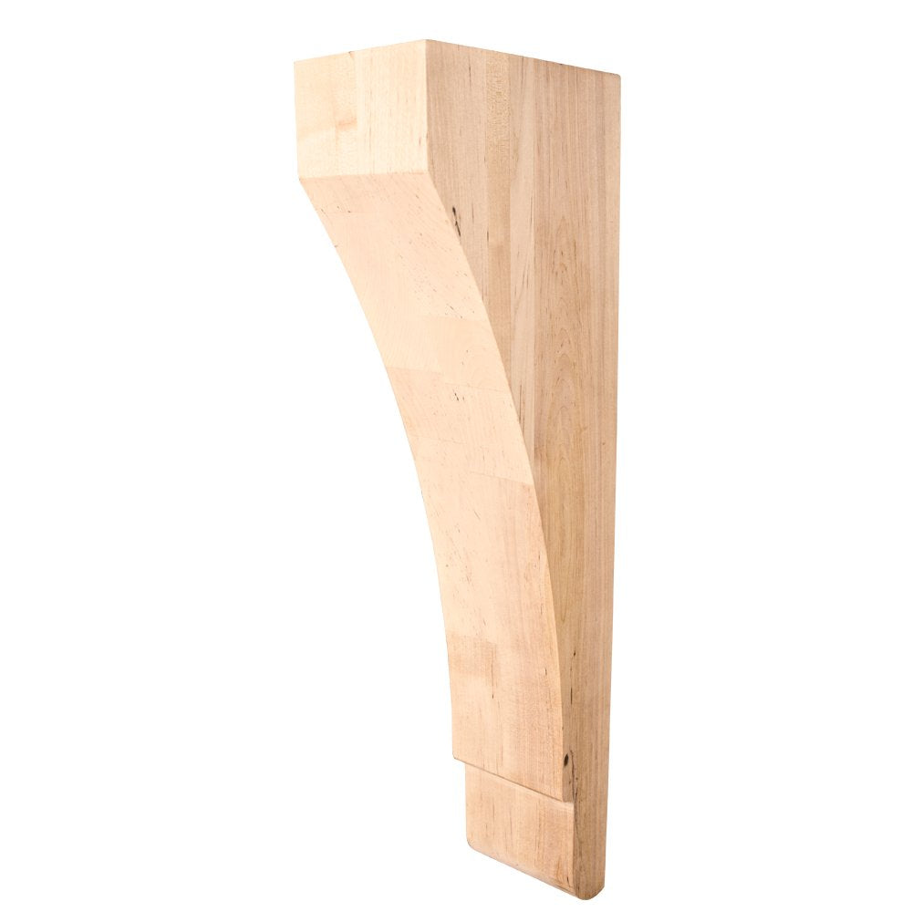 Hardware Resources CORZ-3RW 3" W x 6" D x 18" H Rubberwood Minimalist Corbel