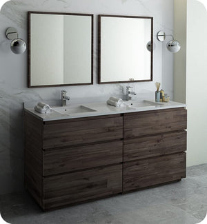 Fresca FVN31-3636ACA-FC Fresca Formosa 72" Floor Standing Double Sink Modern Bathroom Vanity w/ Mirrors