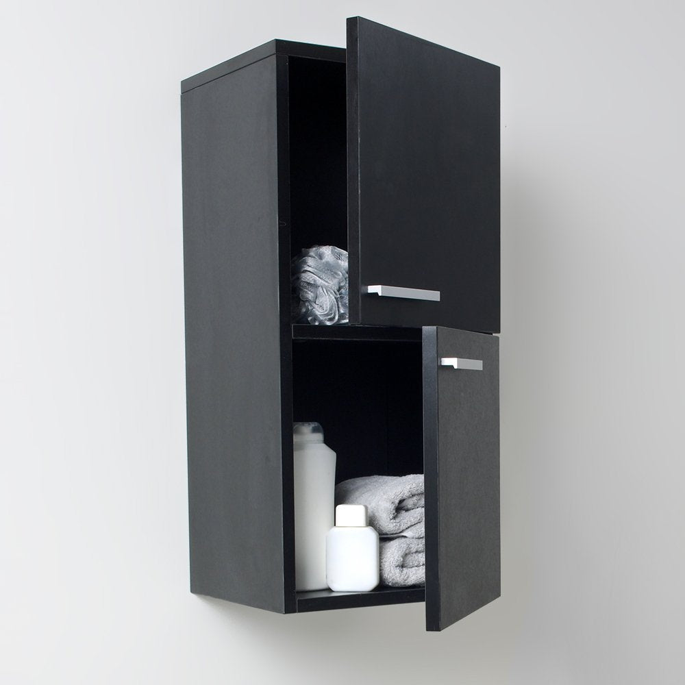 Fresca FST8091BW Fresca Black Bathroom Linen Side Cabinet w/ 2 Storage Areas