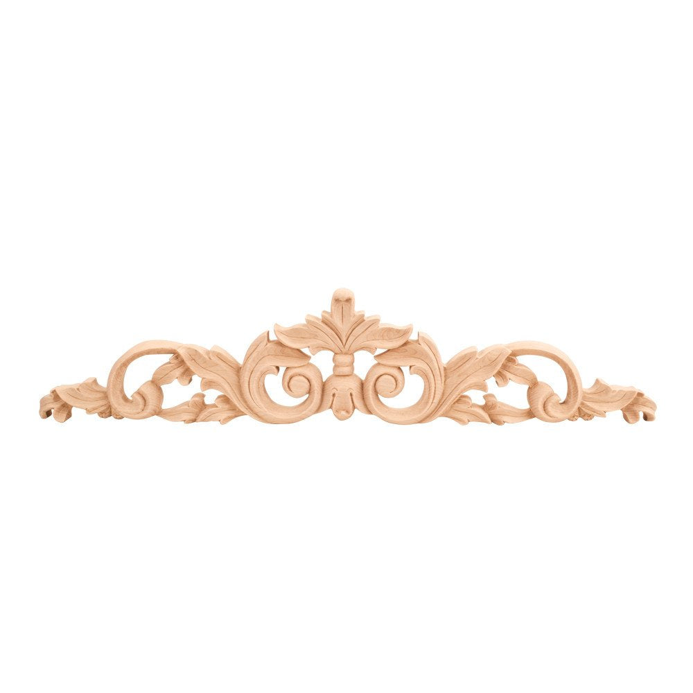 Hardware Resources ONL-02-36ALD 36-7/16" W x 1" D x 7-1/2" H Alder Acanthus Onlay