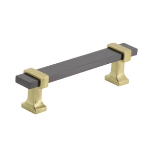 Amerock Cabinet Pull Black Chrome/Brushed Gold 3-3/4 inch (96 mm) Center to Center Overton 1 Pack Drawer Pull Drawer Handle Cabinet Hardware