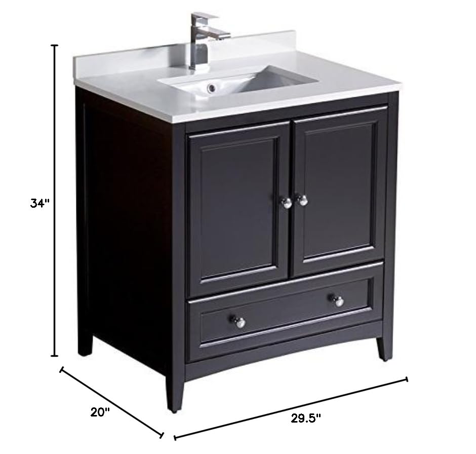 Fresca FCB2030ES Fresca Oxford 30" Espresso Traditional Bathroom Cabinet