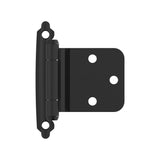 Amerock BPR7630FB Reverse Bevel Face Frame Cabinet Hinge Variable Overlay Self Closing Face Mount Matte Black Kitchen Cabinet Door Hinge 1 Pair/2 Pack Functional Hardware