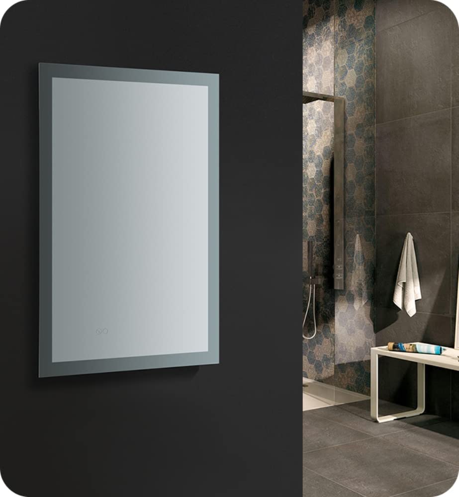 Fresca FMR012436 Fresca Angelo 24" Wide x 36" Tall Bathroom Mirror w/ Halo Style LED Lighting and Defogger