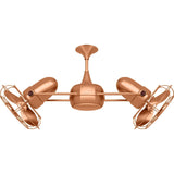 Matthews Fan DD-BRCP-MTL Duplo Dinamico 360” rotational dual head ceiling fan in Brushed Copper finish with Metal blades.