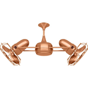 Matthews Fan DD-BRCP-MTL Duplo Dinamico 360” rotational dual head ceiling fan in Brushed Copper finish with Metal blades.