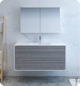 Fresca FCB9248HA Fresca Catania 48" Glossy Ash Gray Wall Hung Modern Bathroom Cabinet