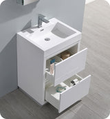 Fresca FCB8424WH Fresca Valencia 24" Glossy White Free Standing Modern Bathroom Cabinet