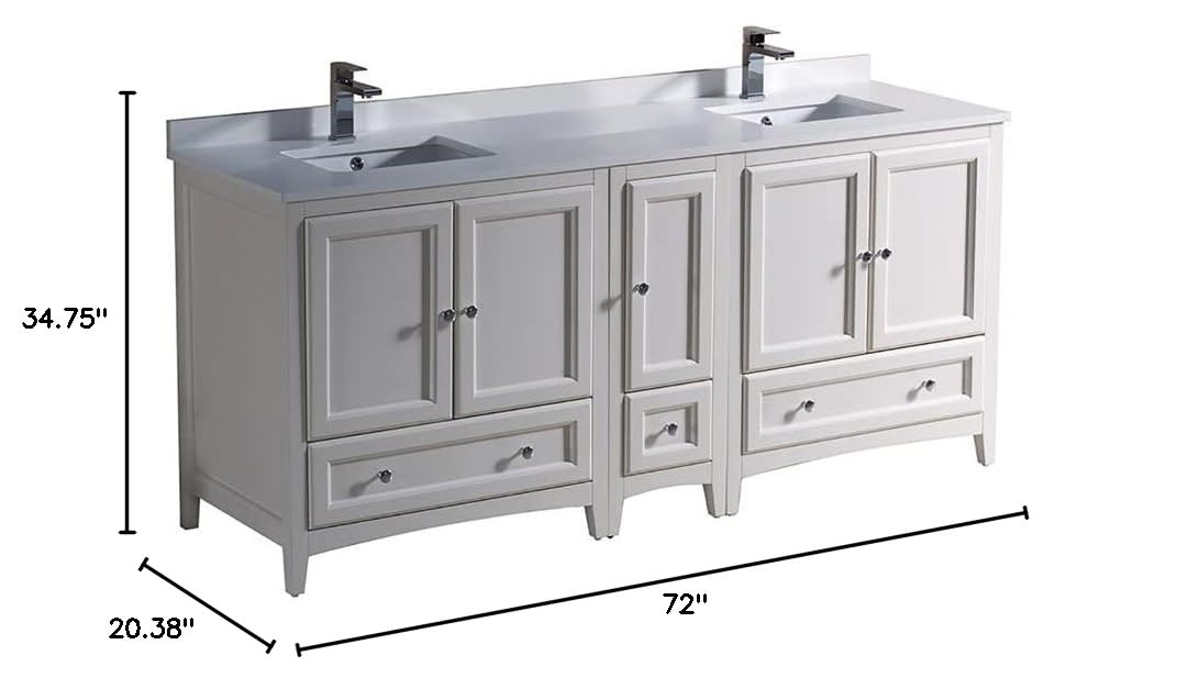 Fresca FCB20-301230AW-CWH-U Double Sink Cabinets with Sinks