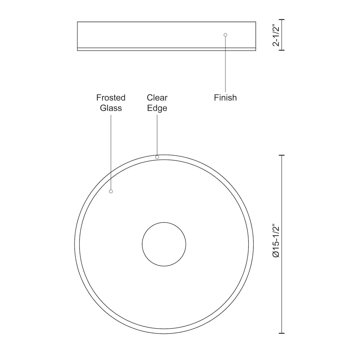 Kuzco FM7616-BN PARKER 16" FM Brushed Nickel 120V ELV LED 3000K 90CRI 32W