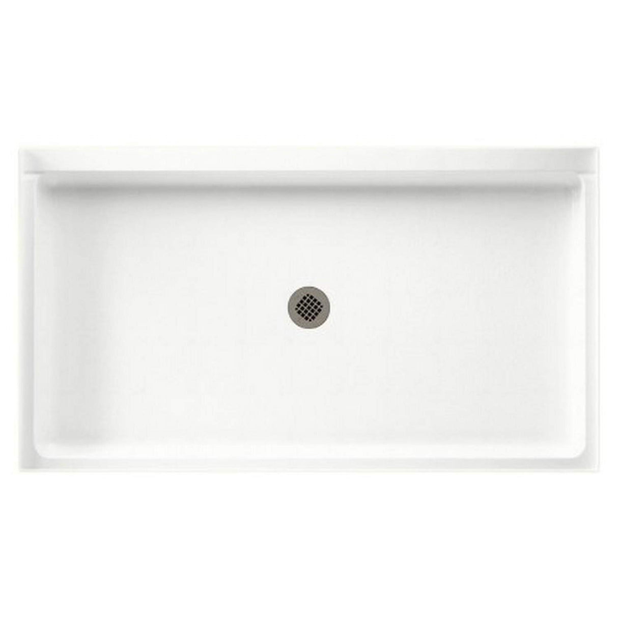 Swanstone SS-3460 34 x 60 Swanstone Alcove Shower Pan with Center Drain in Tahiti White SF03460MD.011