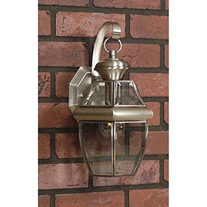 Quoizel NY8315P Newbury Outdoor Wall Lantern Wall Mount Lighting, 1-Light, 150 Watt, Pewter (12"H x 7"W)