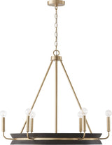 Capital Lighting 447361KR Finn 6 Light Chandelier Black Stain and Matte Brass