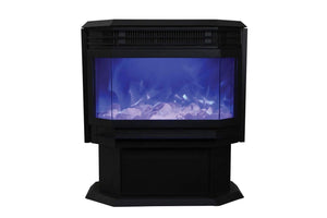 Amantii FS-26-922 26" WiFi Enabled Smart Electric Freestanding Fireplace, Featuring a Multi Function Remote, Multi Flame Speeds and a 10 Piece Birch Log Set