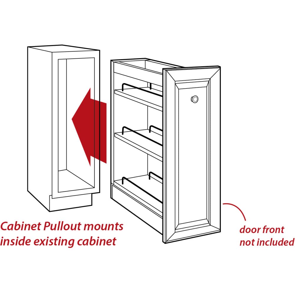 Hardware Resources WPO2-328SC 8" Wide 32" Tall "No Wiggle" Soft-close Wall Pullout