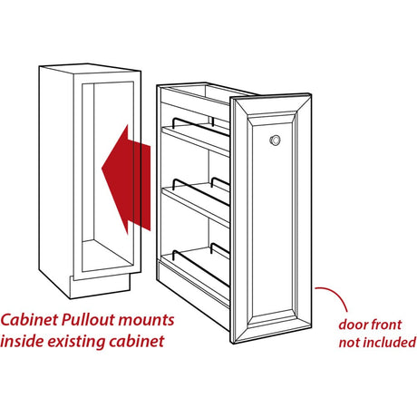 Hardware Resources WPO2-325SC 5" Wide 32" Tall "No Wiggle" Soft-close Wall Pullout