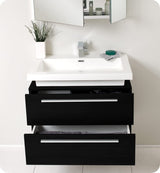 Fresca FCB8080BW-I Fresca Medio 32" Black Modern Bathroom Cabinet w/ Vessel Sink