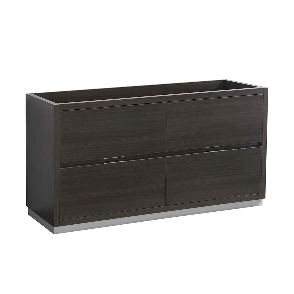 Fresca FCB8460GO-D Fresca Valencia 60" Gray Oak Free Standing Double Sink Modern Bathroom Cabinet