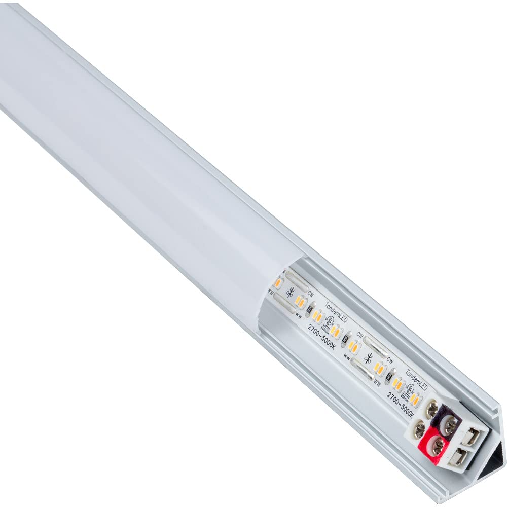 Task Lighting LT2P312V39-10W 35-11/16" 667 Lumens 12-volt Standard Output Linear Fixture, Fits 39" Wall Cabinet, 10 Watts, Angled 003 Profile, Tunable-white 2700K-5000K