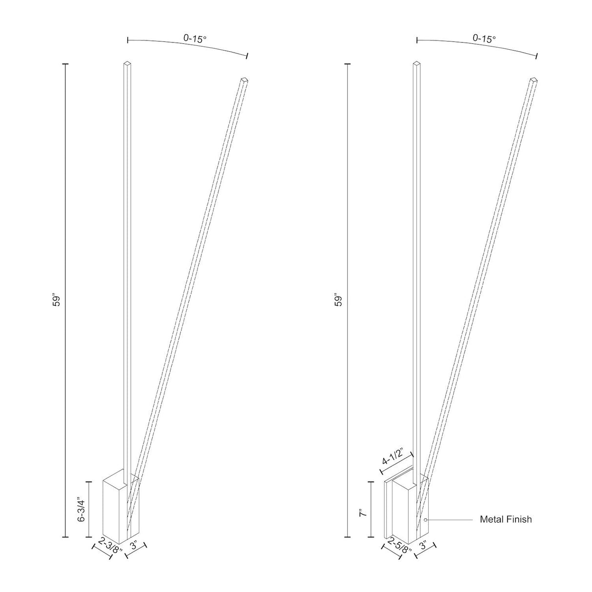 Kuzco WS13760-WH LED LINEAR WALL LEVER -L 18W WH