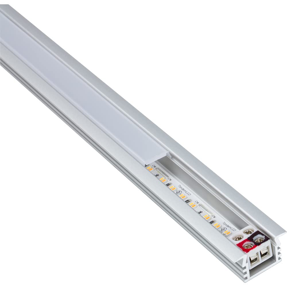 Task Lighting LT2PX12V48-12W 44-7/16" 830 Lumens 12-volt Standard Output Linear Fixture, Fits 48" Wall Cabinet, 12 Watts, Recessed 002XL Profile, Tunable-white 2700K-5000K