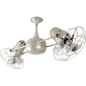 Matthews Fan DD-BN-MTL Duplo Dinamico 360” rotational dual head ceiling fan in Brushed Nickel finish with Metal blades.