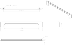 Jeffrey Alexander 286-224SBZ 224 mm Center-to-Center Satin Bronze Asymmetrical Leyton Cabinet Pull