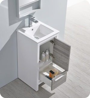 Fresca FCB8118HA Fresca Allier Rio 16" Ash Gray Modern Bathroom Cabinet