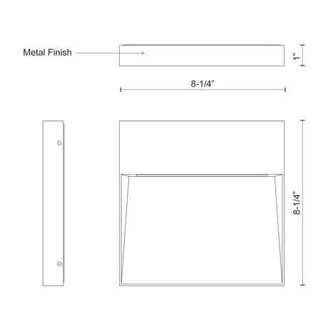 Kuzco EW71311-BK CASA 8" EW Black 120V ELV LED 3000K 90CRI 31W