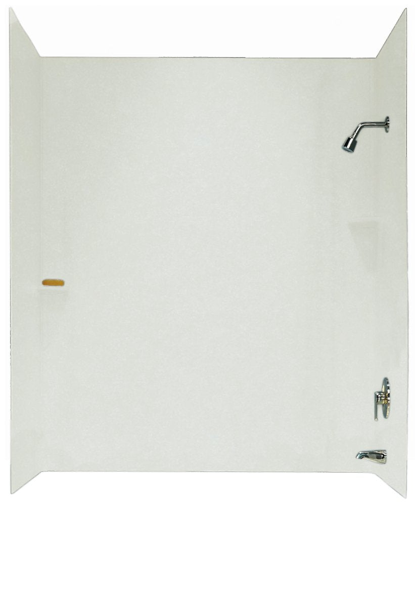 Swanstone SS-60-3 30 x 60 x 60 Swanstone Smooth Glue up Tub Wall Kit in Bisque SS00603.018