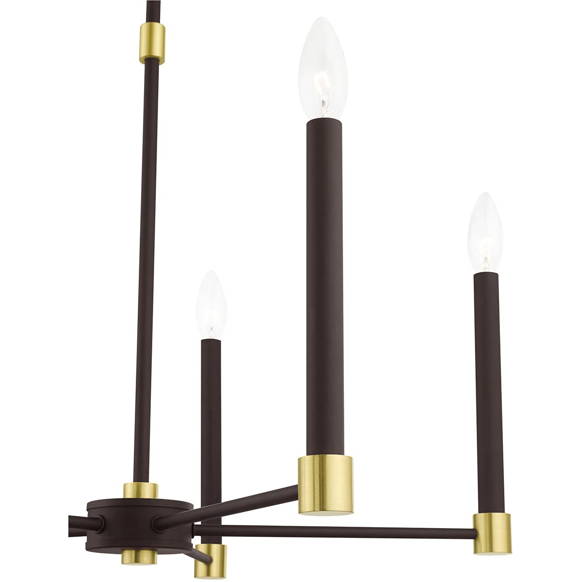 Livex Lighting 46885-07 5 Light Bronze W/Satin Brass Accents Chandelier