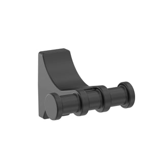 Amerock BH36050MB Matte Black Double Robe Hook 2-15/16 in. (75 mm) Length Towel Holder Davenport Towel Hook for Bathroom Bathroom Hardware Bath Accessories