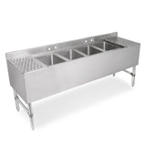 John Boos UBS4-1872-2D12 Compartment Sinks, 4-Bowl, 2 Drainboards, 10" Deep Bowls, 18" Width (Underbar)