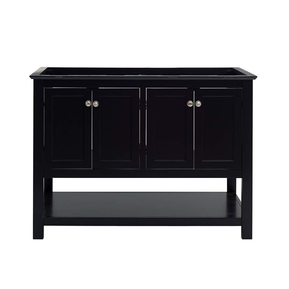 Fresca FCB2348BL-D Fresca Manchester 48" Black Traditional Double Sink Bathroom Cabinet