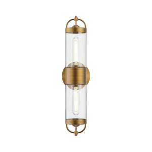 Alora WV461102AG LANCASTER 2 HEAD 5" WALL VANITY AGED GOLD E26 60WX2
